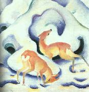 Deer in the Snow Franz Marc